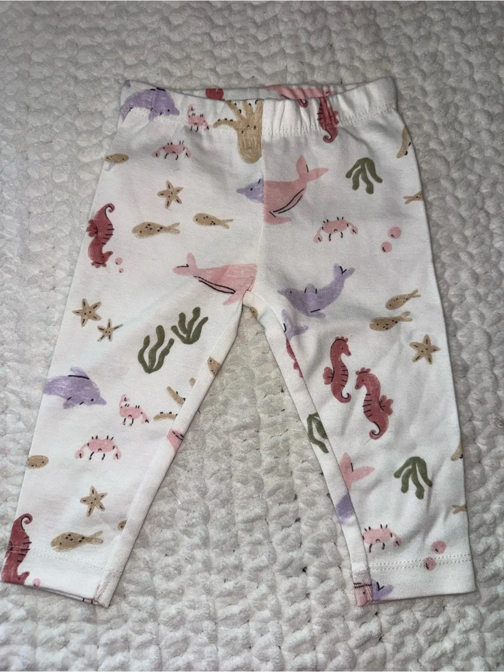 Carter's White One-Piece & Leggings Set with Pink and Purple Sea Animals